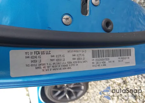 2019 Dodge Challenger Sxt z USA, uszkodzony, nr VIN 2C3CDZAG5KH735528